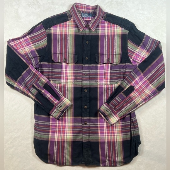 New Without Tags Polo Ralph Lauren Size Large Western Aztec Pearl Snap Shirt - Picture 1 of 13